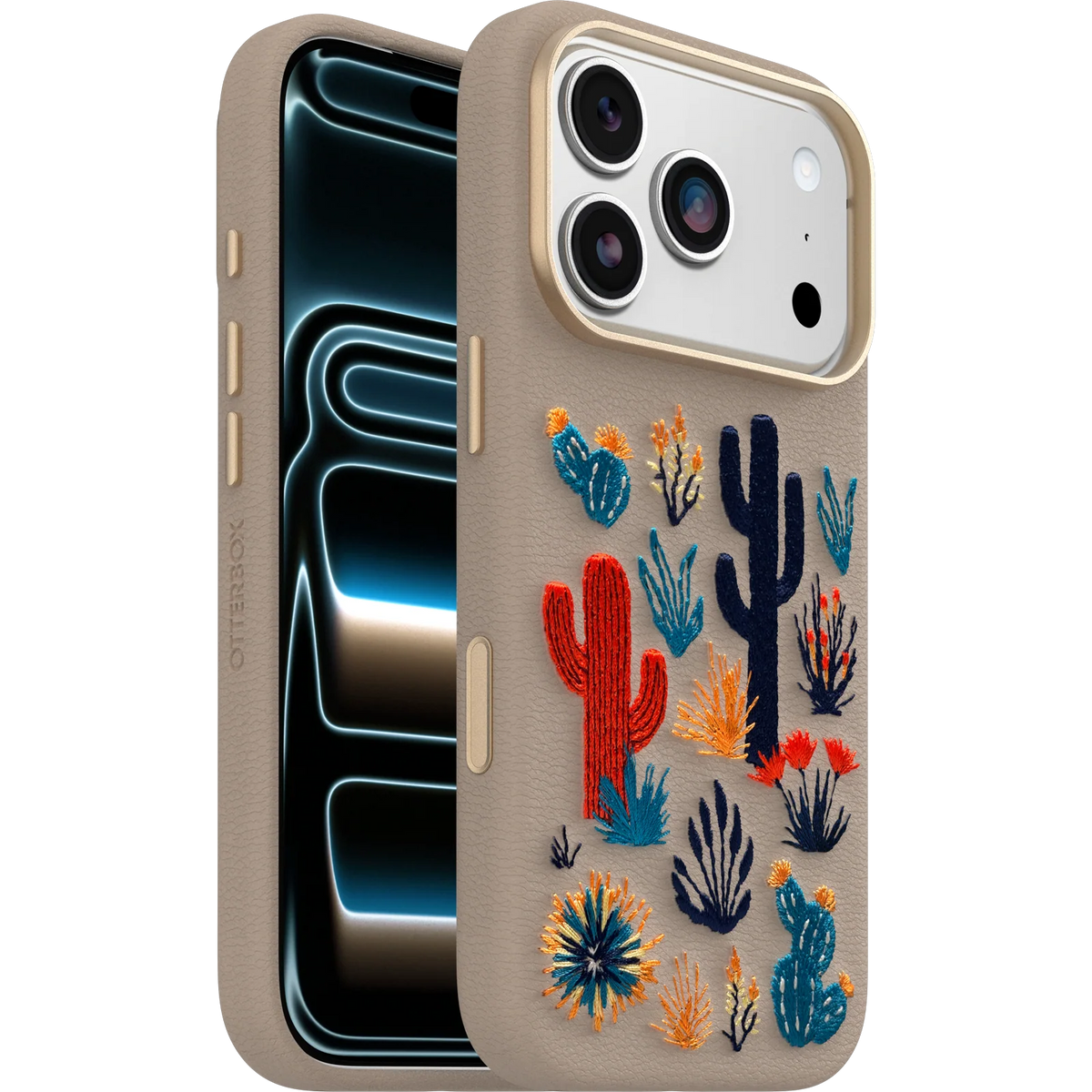 iPhone 18 Pro and iPhone 17 Pro Symmetry Series Cactus Leather Embroidery Case